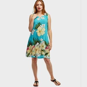 Soft Surroundings Getaway Sundress V-neck Sleeveless Floral Dress Beach Size L